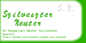 szilveszter neuter business card